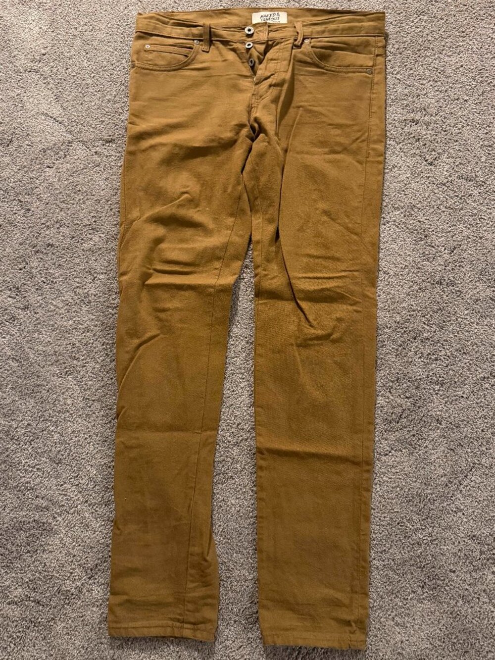 Naked & Famous Super Guy khaki denim pants sz 32